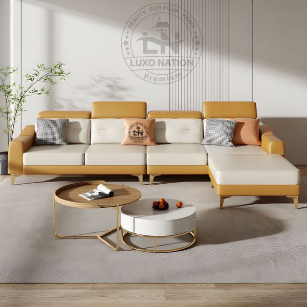 🛋️  American Elegance – Luxury Modular L-Shaped Sofa with Ottoman